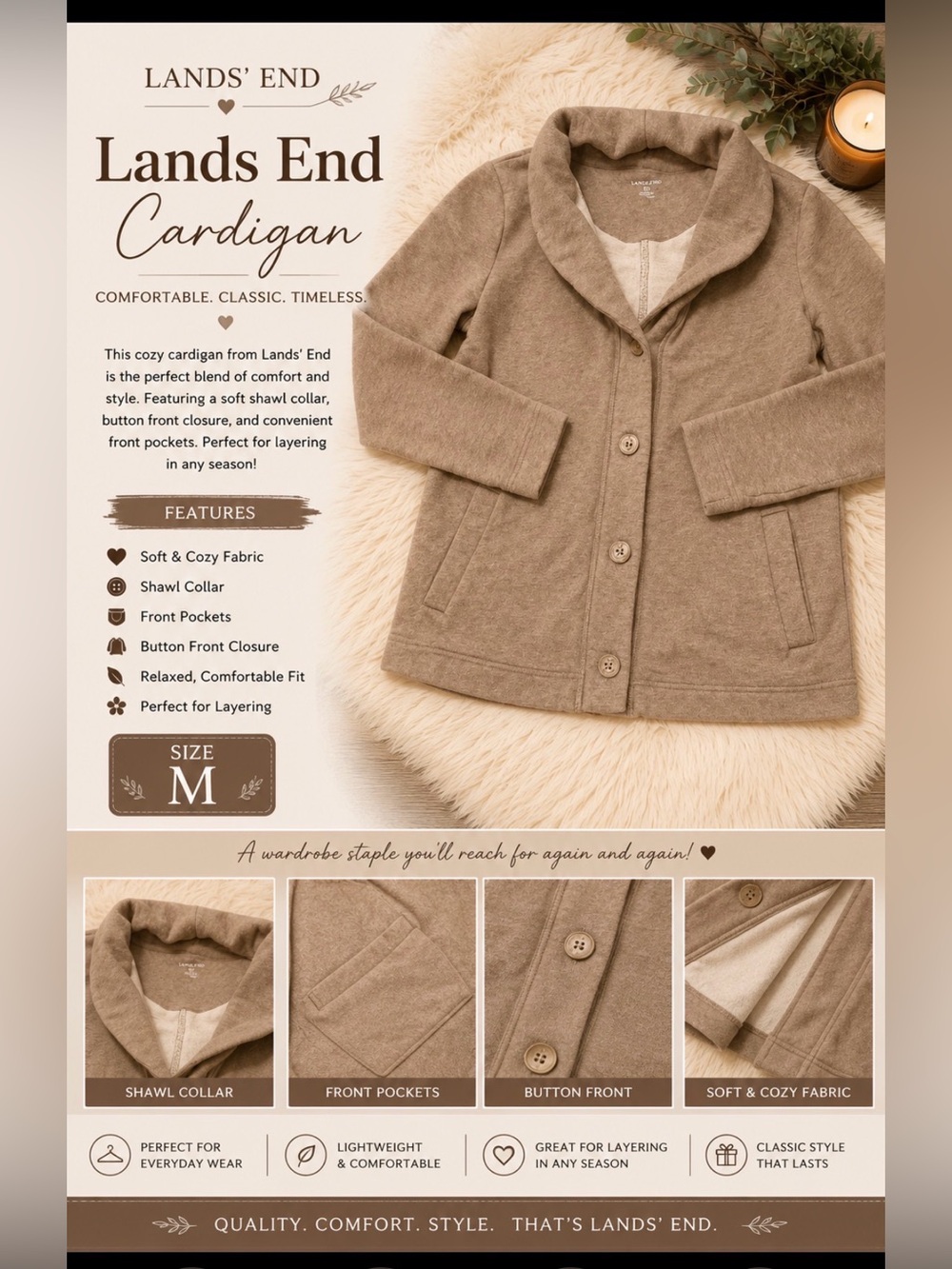 Lands End cardigan